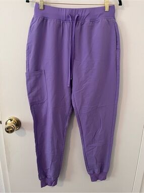 Mandala Jogger Scrub Pants Purple Small Pockets Anti Microbial